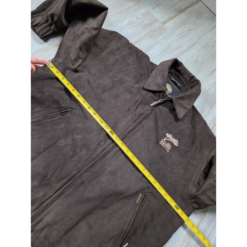 VTG Weatherproof Pebble Beach Embroidered Golf Jacket Mens L Full Zip Brown EUC - Picture 4 of 9